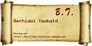 Berhidai Teobald névjegykártya